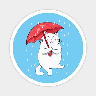 Cat Enjoying Raining, Magnet